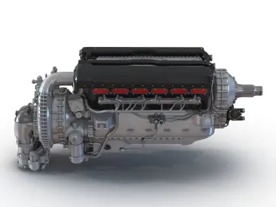 Old Piston Aero Engine 3D model