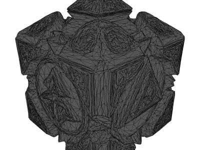 Glowing Rune Crystal Artifact D20 3D model