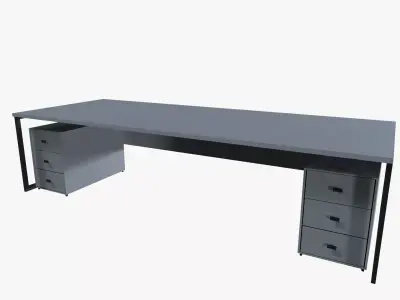 Industrial Work Desk Low-poly 3D model