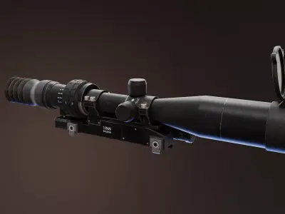 1P69 Hyperon Rifle Scope Low-poly 3D model