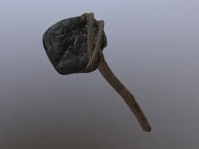 Medieval Hammer Game Ready Low Poly 3D Model  Low-poly 3D model
