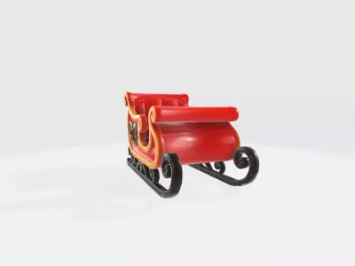 Holiday Sleigh Decorative Model for Art  Low-poly 3D model