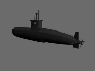 Low Polygon Indonesian Submarine Free low-poly 3D model