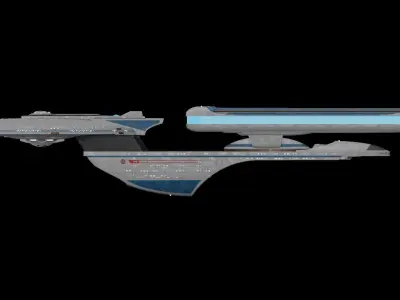 Star Trek Excelsior-Class Starship Low-poly 3D model