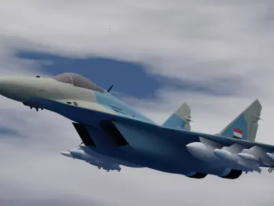 Egyptian Mig-29 with missiles 3D model