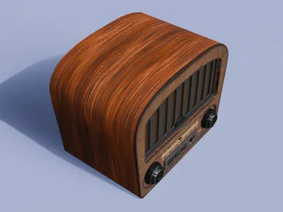 Old Radio Free low-poly 3D model