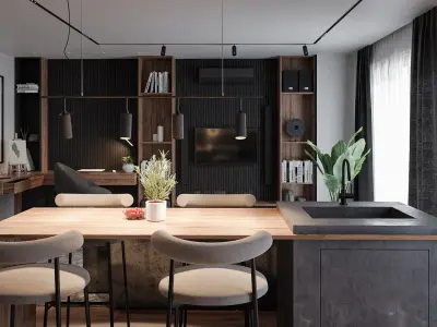 Modern apartment interior 3D model buy