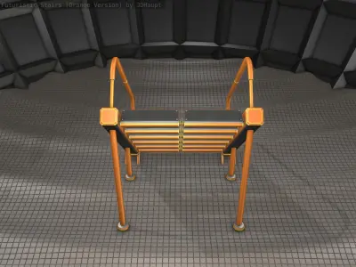 Sci-Fi Stairs - 20- Orange Version  Low-poly 3D model