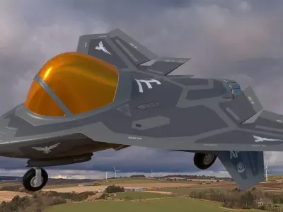 Animated Cartoon Jet Fighter 3D model