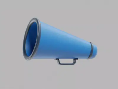 Megaphone cartoon Free low-poly 3D model