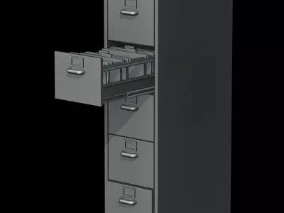 Tall filing cabinet 3D print model