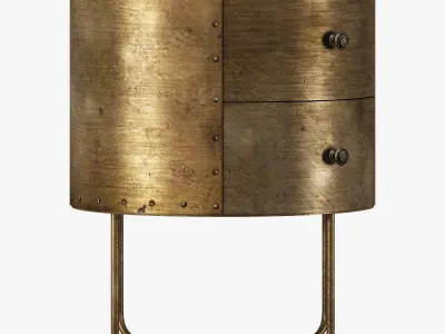 de eekhoorn glossy rond kastje metal antique brass 3D model