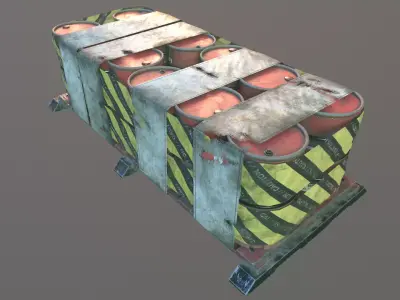 Oil Barrel Kit Low-poly 3D model