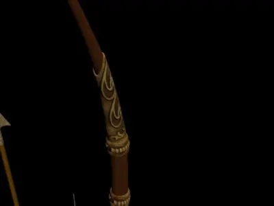 Elven Bow and Arrow Low-poly 3D model