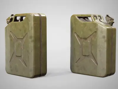 Classic Metal Jerrycan - Vintage Fuel Gas Oil Can AAA Game Ready Low-poly 3D model