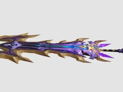 Futuristic Sword Low-poly 3D model 18