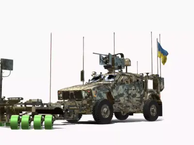 ROLO DE MINA DE FAISCA OSHKOSH MATV 4X4 UKRAINE  Low-poly 3D model