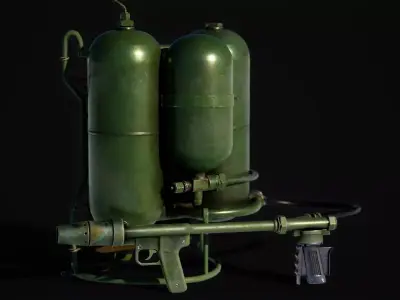 M2-2 flamethrower Low-poly 3D model