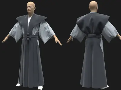 Samurai Marvelous Designer Clo 3D project obj 3D model