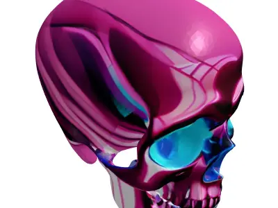Neon Skull Sign Tube 3D model