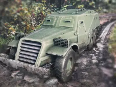 Functional - BTR152  Battle Truck  6 Versions Low-poly 3D model