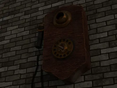 Antique Telephone low poly Low-poly 3D model