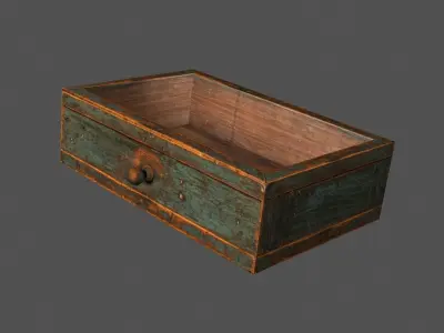 Vintage Wood Cabinet 3D model