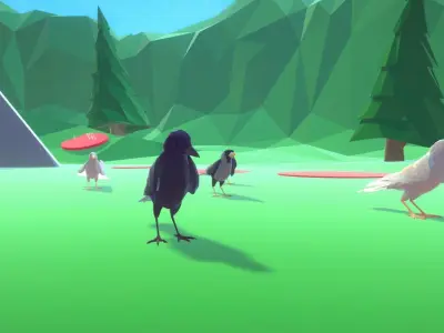 Poly Art Ravens and Crows Low-poly 3D model
