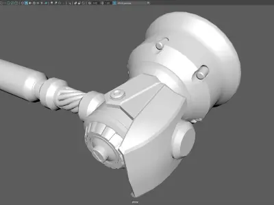 Sci Fi Mechanical Gavel  Hammer  Game Ready Low-poly 3D model