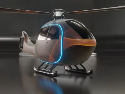 Helicopter concept design Low-poly 3D model