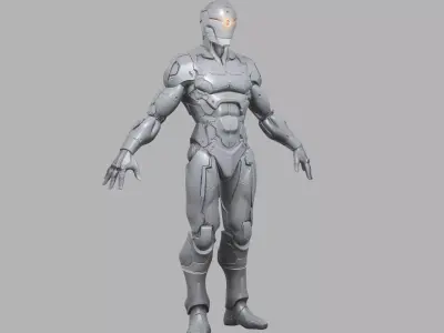 Futuristic Male Combat Mech Suit 3D model