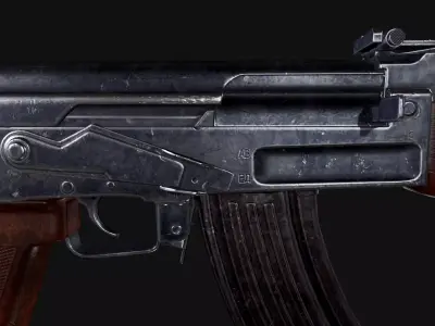 AK47 Rifle Free low-poly 3D model