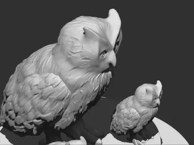 Owl Family 3d print  3D model