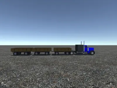 Industrial Long Truck 2 Low-poly 3D model