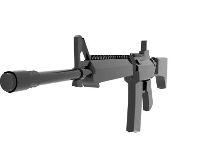 Low poly Springfield Ar15 Free low-poly 3D model