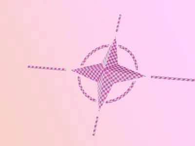 NATO star logo easily editable Low-poly 3D model