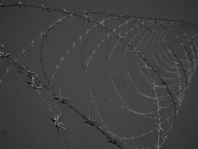 Barbed Wire Pack PBR Game Ready Low-poly 3D model