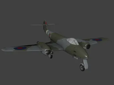 Gloster Meteor Low-poly 3D model