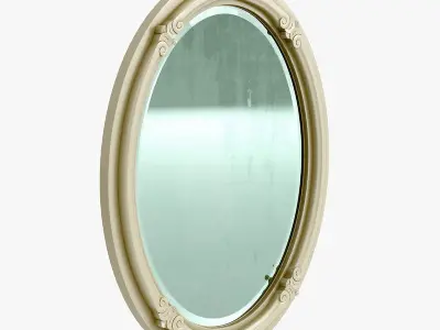 Victorian Mirror Wall Old White 3D model