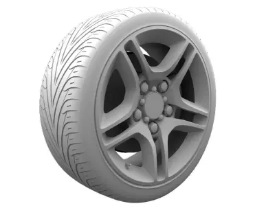 Realistic Tire Wheel 16 3D model