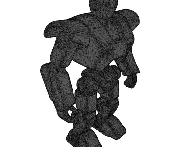 Dented Metal Robot Toy 3D model