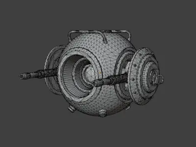 futuristic drone  Low-poly 3D model