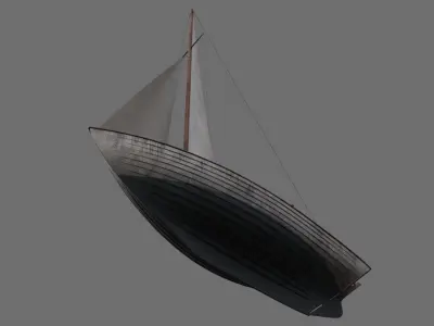 Sailboat 1B Low-poly 3D model