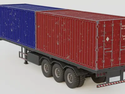 Cargo Trailer 3D Pack 3D model