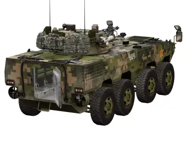 ZBL-08 Amphibious IFV Armored Vehicle  Low-poly 3D model