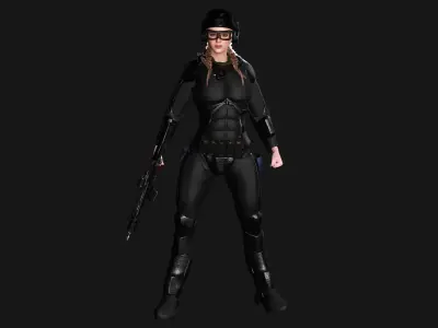 AAA 3D REALISTIC CHARACTER - CYBERPUNK ROBOTIC SCIFI SHOOTER Low-poly 3D model