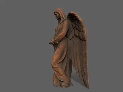 Angel Statue Low-poly 3D model