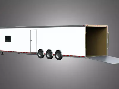 44 ft Custom Enclosed Gooseneck Trailer 3D model