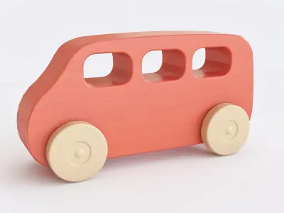 Wooden toy car color 3D model