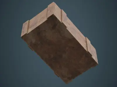 Wooden Box 3B Low-poly 3D model